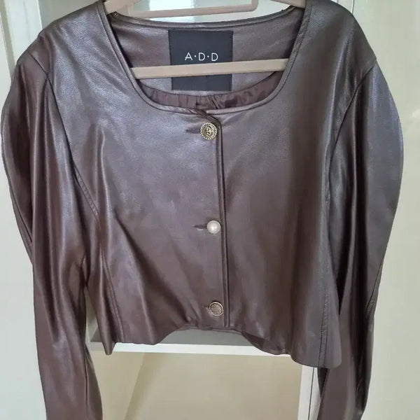 [BUNJANG] Women's Brown Leather Jacket / 레더 자켓