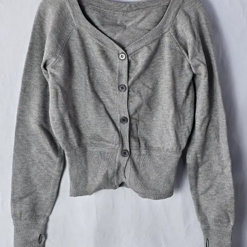 [BUNJANG] Lefer Orsay Knit Cardigan - Gray / 르페르 오르셰 니트 가디건 free/그레이