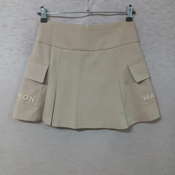 [BUNJANG] Malbon Pleated Skirt Beige / B9-3/말본 속바지 베이지 주름 스커트 봄가을 여성