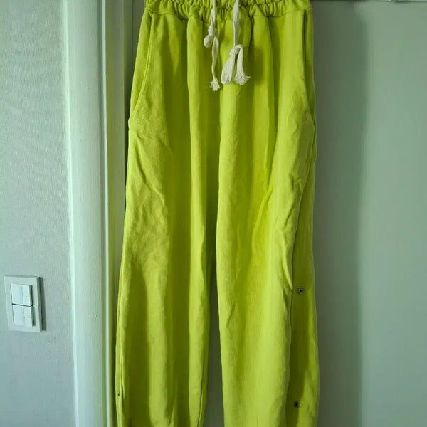 [BUNJANG] Fluorescent Yellow Training Pants - One Size / 형광 노란색 트레이닝 바지   프리