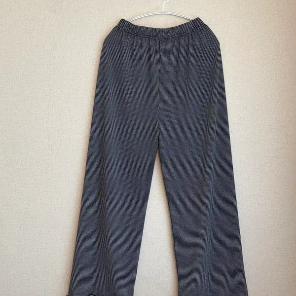 [BUNJANG] Women's Checked Wide Banding Pants / (새상품)여성 체크 냉장고바지 와이드 밴딩 팬츠