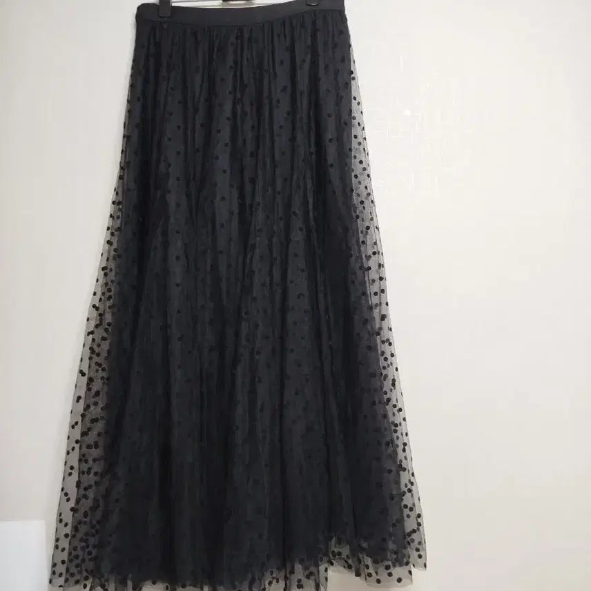 [BUNJANG] Dot Long Mesh Skirt / 도트 롱 망사 스커트