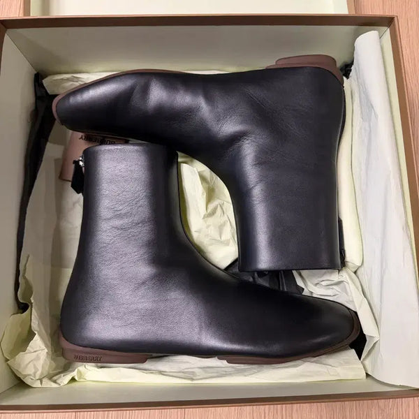 [BUNJANG] Burberry Men's Chelsea Boots Black Leather / 버버리 앵클 부츠 블랙