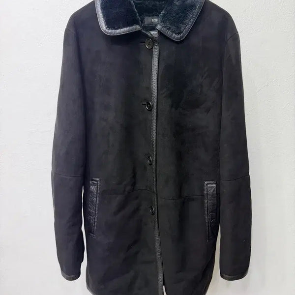 [BUNJANG] System (Hansem) Leather Detail Leather Jacket (Size 66) / 정품) 시스템 한섬 가죽 디테일 무스탕 자켓 66