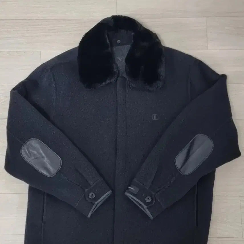 [BUNJANG] Balmain Cashmere Blend Fur Collar Leather Patch Handmade Wool Jacket / 발망(BALMAIN) 캐시미어 혼방 퍼 칼라 가죽패치 핸드메이드 울 자켓