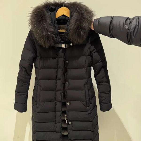 [BUNJANG] Moorer Merak_KN Belted Down Padded Coat Black / (급처 ) 무레르 MOORER 블랙 패딩 MERAK_KN