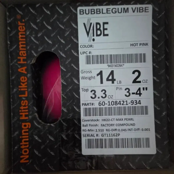 [BUNJANG] Vibe Bubblegum Bowling Ball 14 lbs / 새공 바이브 버블검 볼링공 14파운드 14P