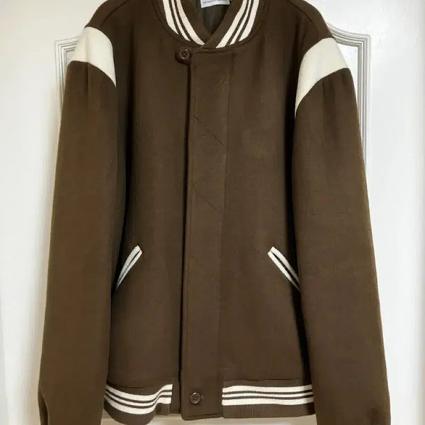 [BUNJANG] POP TRADING COMPANY Varsity Jacket Brown / [XL]팝트레이딩 컴퍼니 바시티 자켓 브라운