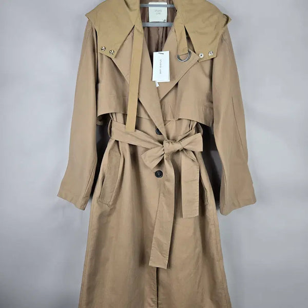 [BUNJANG] Studio Lux F 23' Gajari Dolman Overfit Hooded Trench Coat - Beige / [무료배송]새상품 스튜디오럭스 F 23년도 가오리 돌먼 오버핏 후드 트렌치코트