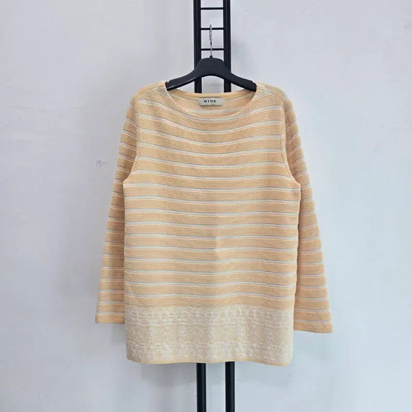 [BUNJANG] MINE Striped Knit Sweater / 정품 마인 MINE 스트라이프 니트