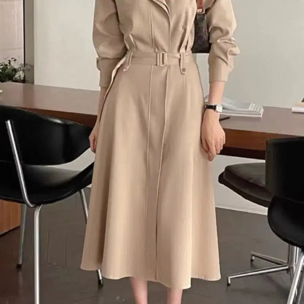 [BUNJANG] Trench Belt Dress / 집앞무배) 3coler 고퀄 하객룩 트렌치 벨트 ops