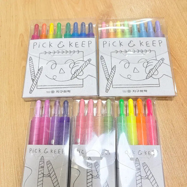 [BUNJANG] Jiguhak Pick & Keep Mini Colored Pencils Set (5 Types) / 지구화학 픽앤킵 미니색연필 5종 일괄 파스텔 무지개 벚꽃