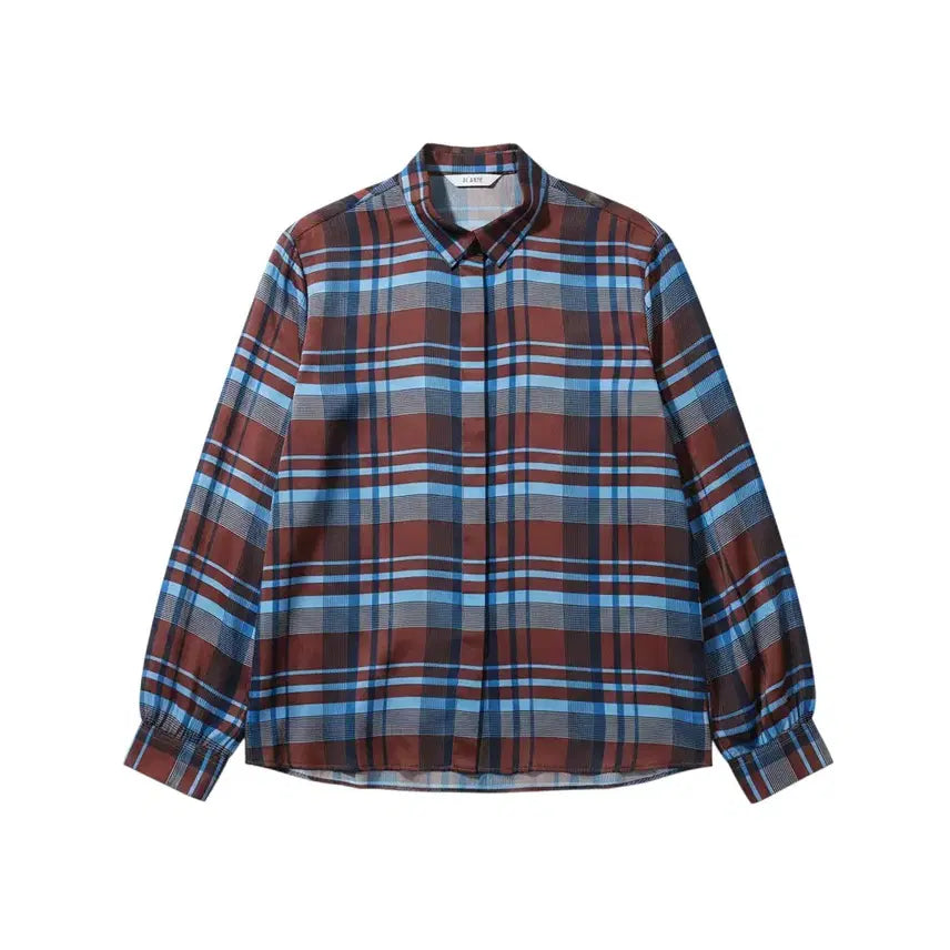 [BUNJANG] Blue Pepe Check Pattern Shirt / 여성55/ 블루페페 체크패턴 셔츠 남방BR 38-60