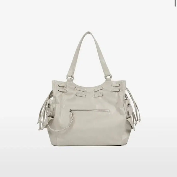 [BUNJANG] DEINET NEW STUD STRING BIG BAG ASH BEIGE / 다이닛 뉴 스터드 스트링 빅 백