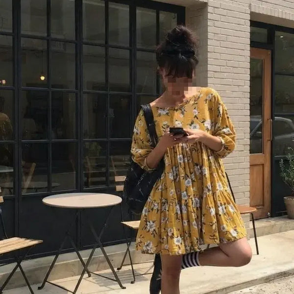 [BUNJANG] Vintage Flower Frill Blouse / 빈티지 플라워 프릴 블라우스