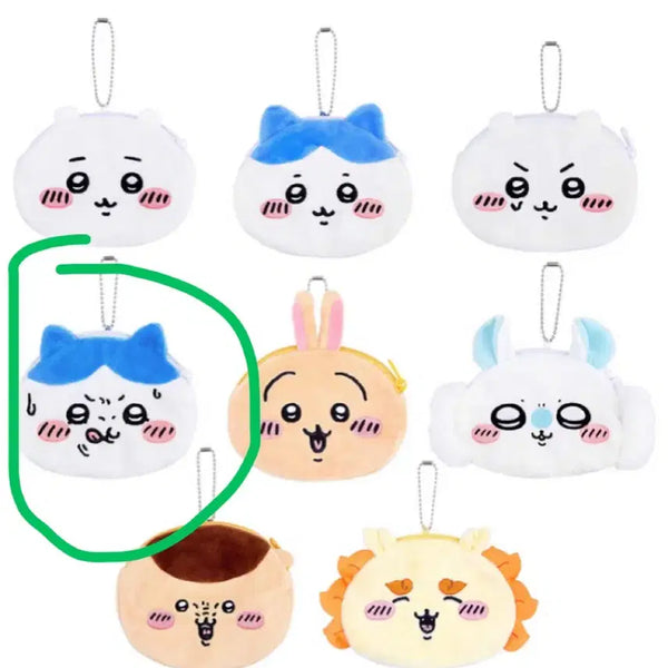 [BUNJANG] Chiikawa Hachiware Face Pouch / 치이카와 먼작귀 트레이딩 캬라포 오카오 얼굴 파우치 하치와레