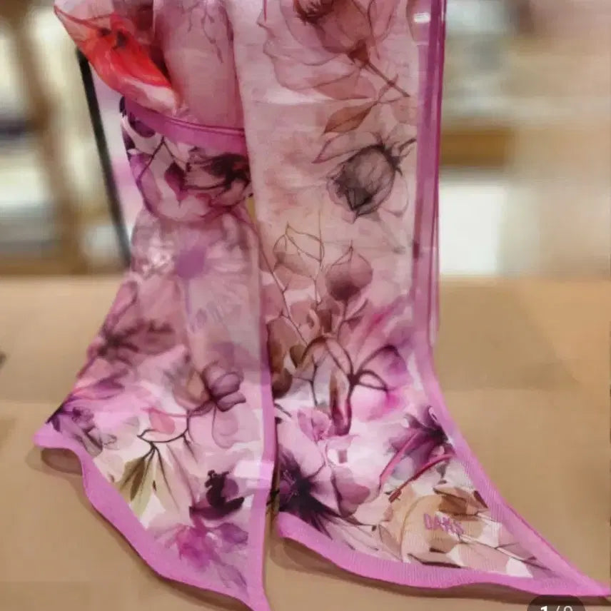 [BUNJANG] Daks Wool Silk Long Scarf Floral Pattern / 새상품) 닥스 울실크  롱스카프