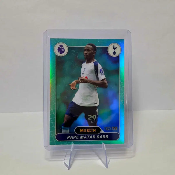 [BUNJANG] Tottenham Pape Sarr 199 Limited Aqua Refractor Parallel Topps Merlin Football Card / [199한정] 파페 사르 토트넘 아쿠아 리프랙터 패러렐 탑스 멀린 축구 카드