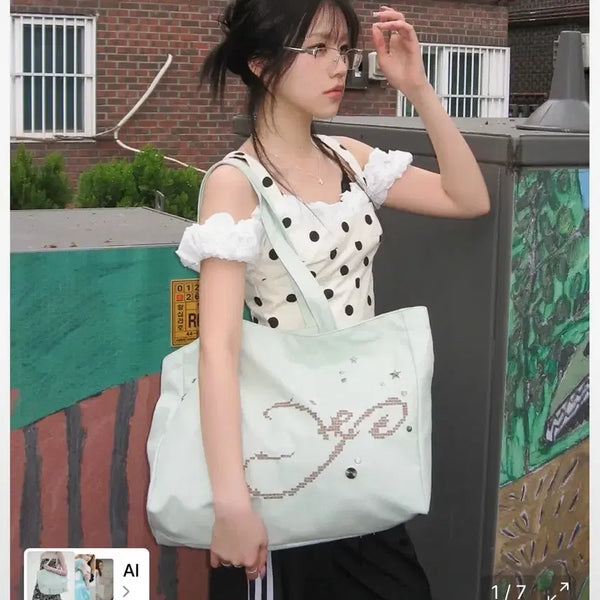 [BUNJANG] Yeomim Eco Bag Pixel Bag (Mint) / 여밈 에코백 [윤비누] pixel bag (mint)