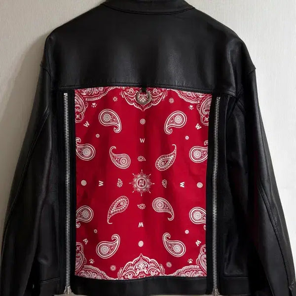 [BUNJANG] Miyau by Mina Lambskin Leather Jacket / 미야우바이미나 램스킨 가죽자켓