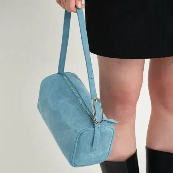 [BUNJANG] Beirut Suede Roller Bag - Blue / 택포)베이루트 스웨이드 가방