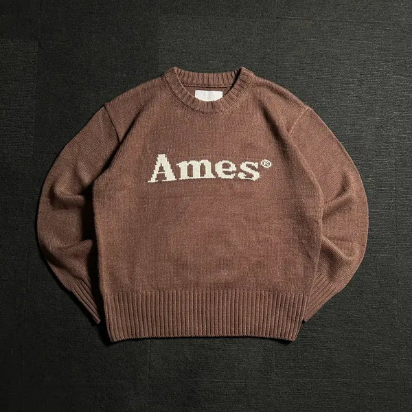 [BUNJANG] AMES Wool Basic Pullover Knit M / 아메스 브라운 베이직 풀오버 니트