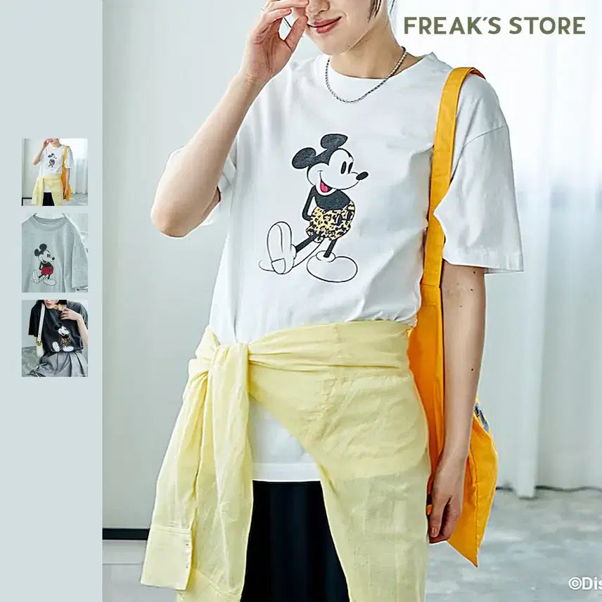 [BUNJANG] Goodluck Spades Mickey Mouse Leopard T-Shirt / 굿락스피드 미키마우스 레오파드 티셔츠