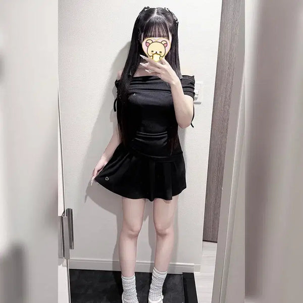 [BUNJANG] andmary Riny Off-Shoulder Set Up Black / andmary Riny offshoulder set up black 팝니달
