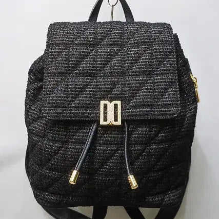 [BUNJANG] Daks Black DD Swarovski Metal Backpack / 닥스 블랙 DD 스와로브스키 삼사각형 메탈 백팩