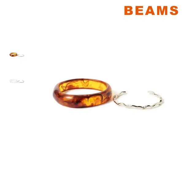 [BUNJANG] BEAMS Heart Clear Volume Bangle Set / 빔즈 하트 클리어볼륨 뱅글 세트