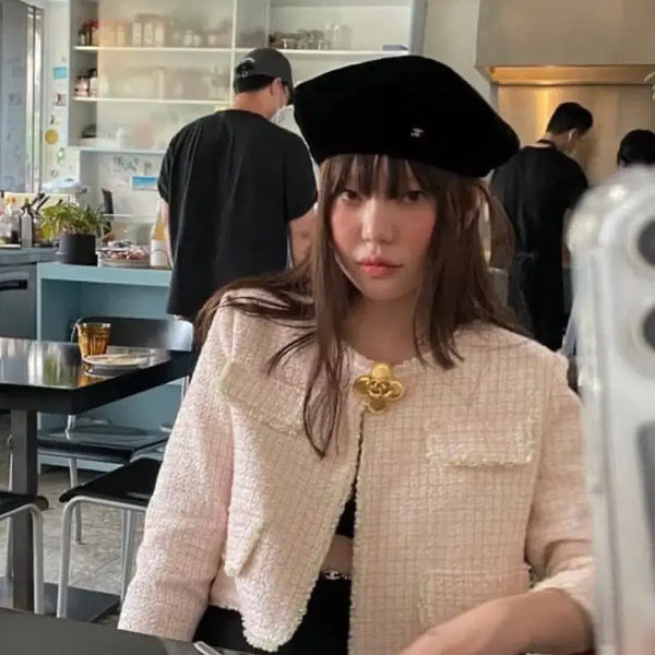 [BUNJANG] Freckle Candy Tweed Jacket Pink / 프레클 캔디 트위드 재킷 핑크