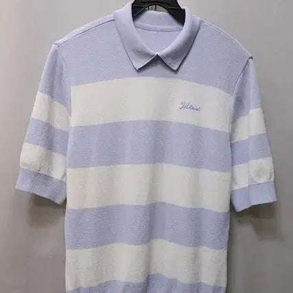 [BUNJANG] Titleist Striped Short Sleeve Knit Polo Shirt M / 타이틀리스트 스트라이프 반팔 니트 M(90)