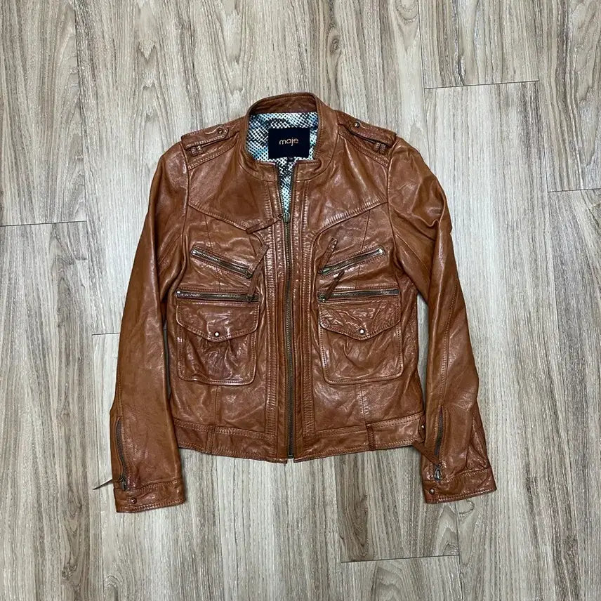 [BUNJANG] Maje Faded Lambskin Leather Jacket / 마쥬 페이드 양가죽 자켓