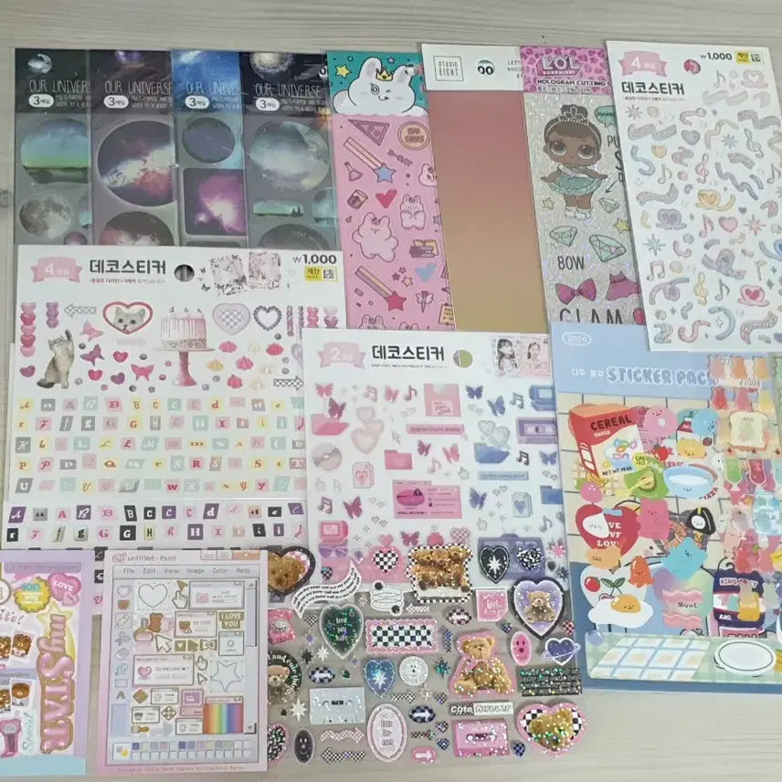 [BUNJANG] Alphabet Epoxy Deco Sticker Bundle Set (25+ pcs) / 스티커 일괄 25장 다꾸 문구 에폭시 데코 알파벳 다이소 키치 처분