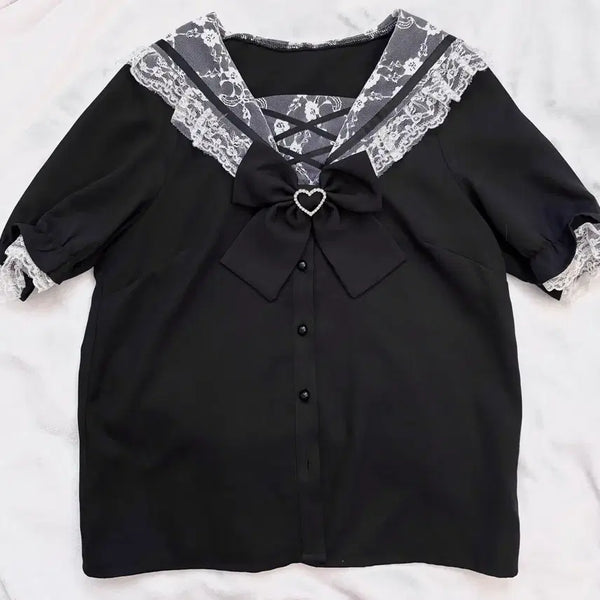 [BUNJANG] MA*RS Sailor Short Sleeve Blouse / 마즈 MA*RS 세일러 반팔 블라우스