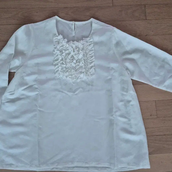 [BUNJANG] Linen 7/10 Sleeve Blouse (L) / 미착용)린넨 7부 블라우스(L)