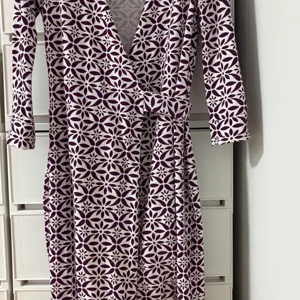 [BUNJANG] Diane von Furstenberg Patterned Wrap Dress Size 0 / 다이앤본퍼스텐버그 패턴 랩 원피스 0사이즈