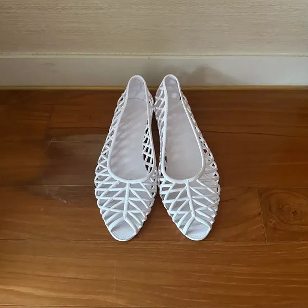 [BUNJANG] Rothco White Jelly Shoes / 로스엔젤레스어패렁 화이트 젤리 슈즈