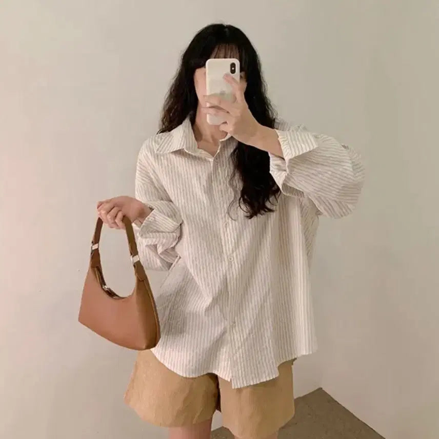 [BUNJANG] Striped Oversized Fit Shirt / 스트라이프 오버핏 셔츠