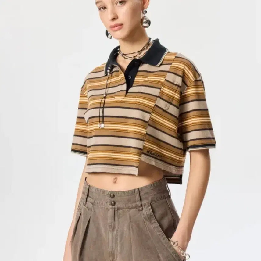 [BUNJANG] Isabel Marant Cropped Collar T-Shirt / 이자벨마랑 크롭 카라넥 티셔츠
