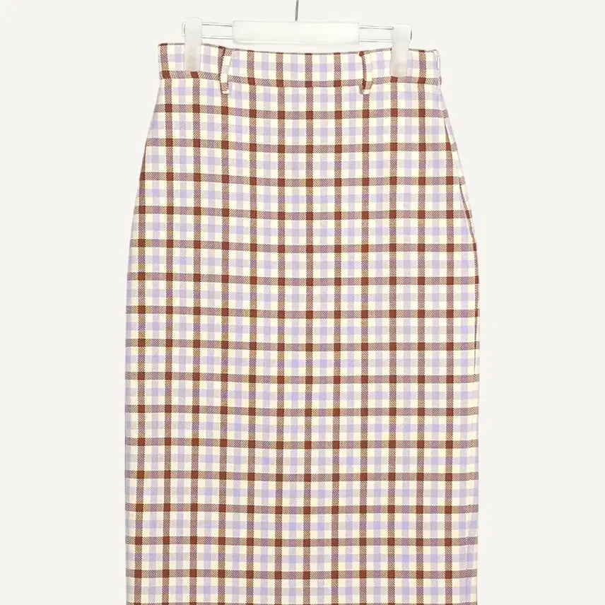 [BUNJANG] ZARA Brown Check Long Skirt / 자라 ZARA 브라운 체크 롱 치마 M_A917