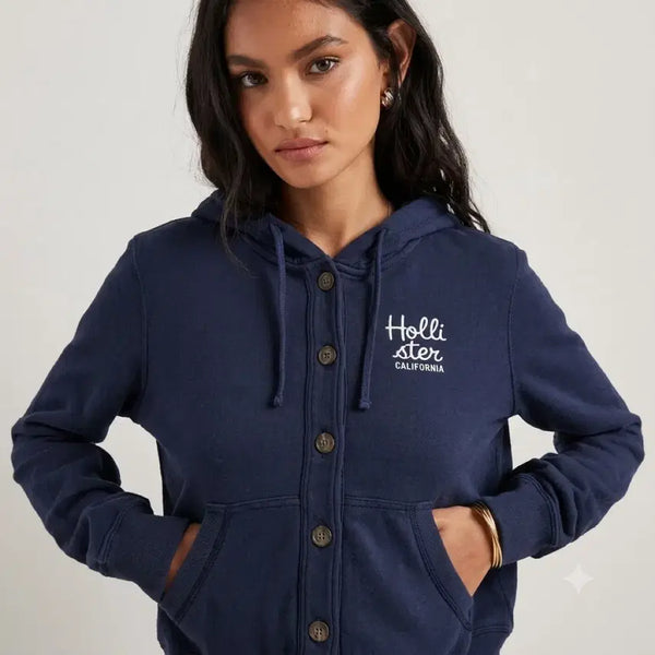 [BUNJANG] Hollister Y2K Button Hoodie / 홀리스터 Y2K 버튼 후드자켓