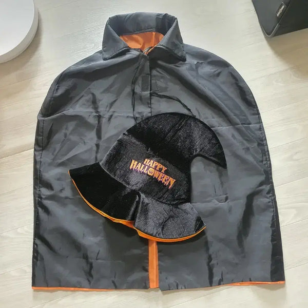 [BUNJANG] Halloween Costume Set: Witch Cloak and Hat Bundle / 할로윈 코스튬 세트 마녀 마법사 마술사 망토 모자 일괄