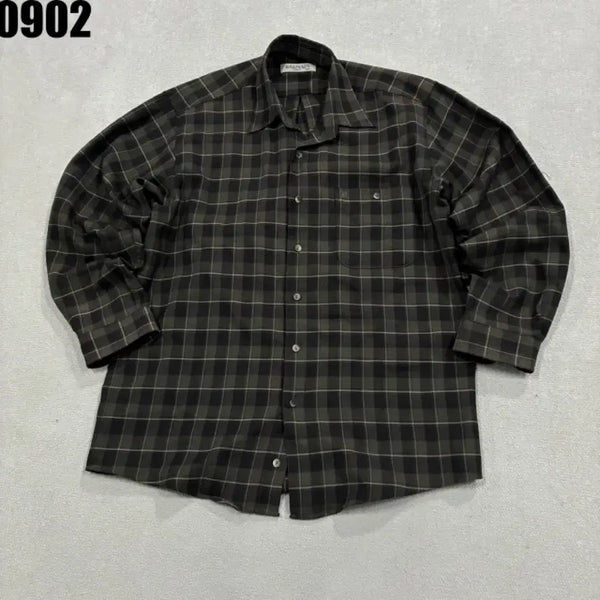 [BUNJANG] Balmain Checkered Shirt 100 / 발망 체크 남방 셔츠 100
