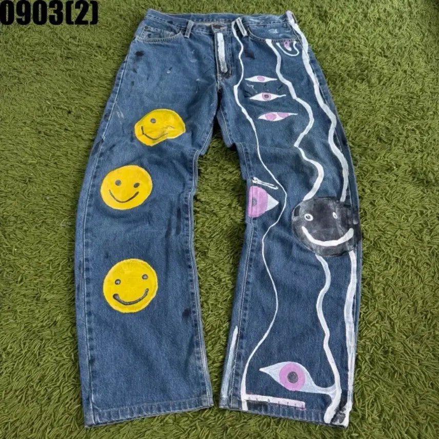 [BUNJANG] Edwin Custom Painted Denim Pants / 에드윈 커스텀 페인팅 데님팬츠 0903