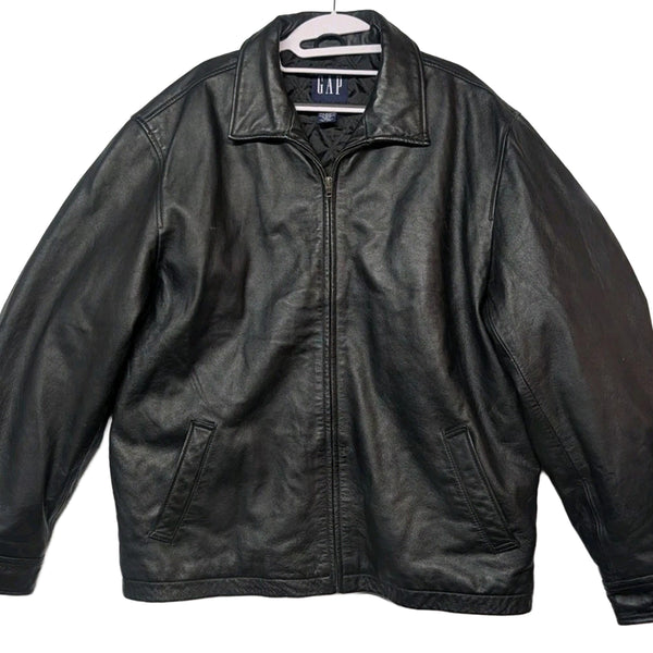[BUNJANG] 90s Gap Cowhide Leather Zip-Up Jacket (L) / 90s 갭 레더 카우하이드 집업 자켓