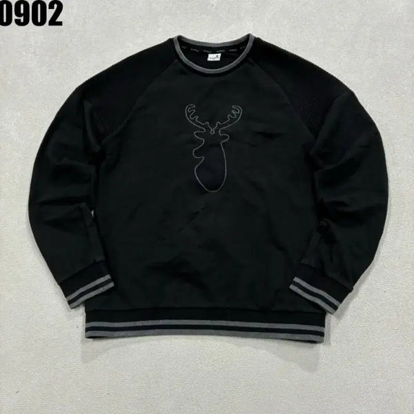 [BUNJANG] W.Angle Black Rudolph Sweatshirt 100 / 와이드앵글 블랙 루돌프 맨투맨 100