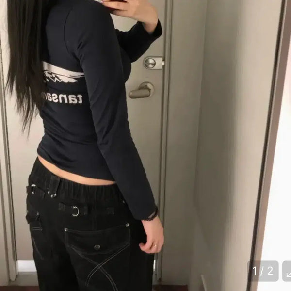 [BUNJANG] Magnesium Carbonate Navy Long Sleeve / 탄산마그네슘 W 네이비 롱슬리브