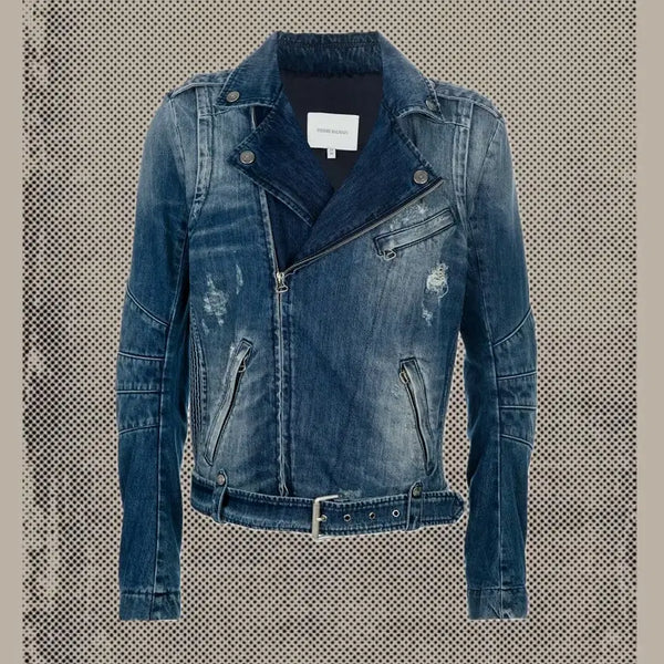 [BUNJANG] Balmain 2010s Archive Denim Biker Jacket / 발망 2010s 아카이브 데카르넹 시기 데님 바이커 자켓