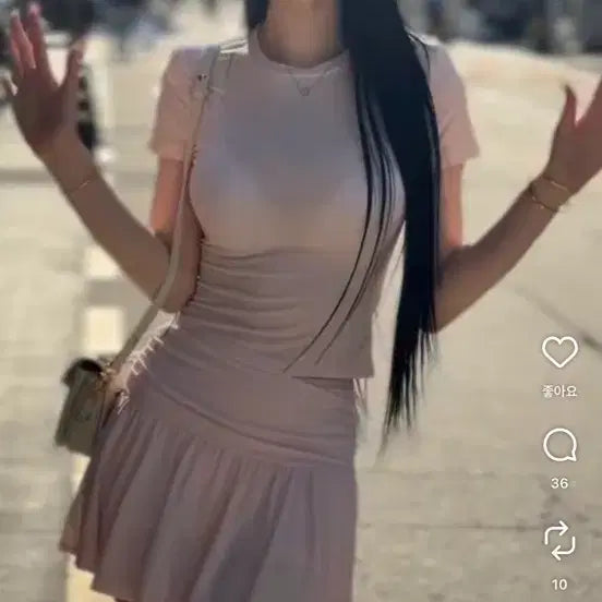 [BUNJANG] Two-Piece Mini Skirt Set / 제이지 핑크 미니스커트 세트투피스 수입의루